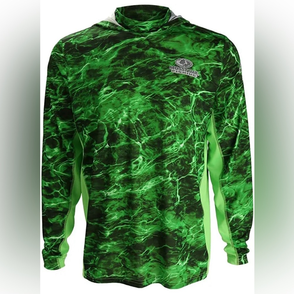 Mossy Oak Elements Performance Fishing Sun Hoodie (Morey Green) Mens S